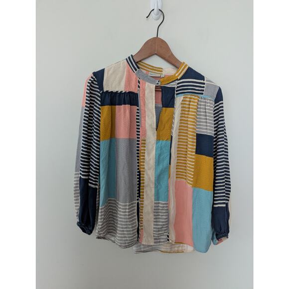 The Odells Anthropologie Poet Colorful Blouse - Picture 3 of 6
